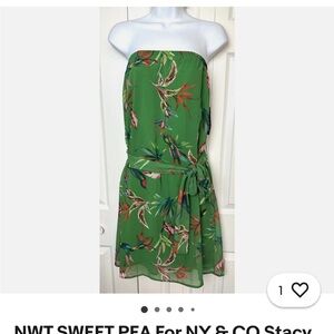 SWEET PEA For NY & CO By Stacy Frati Strapless Tropical Dress